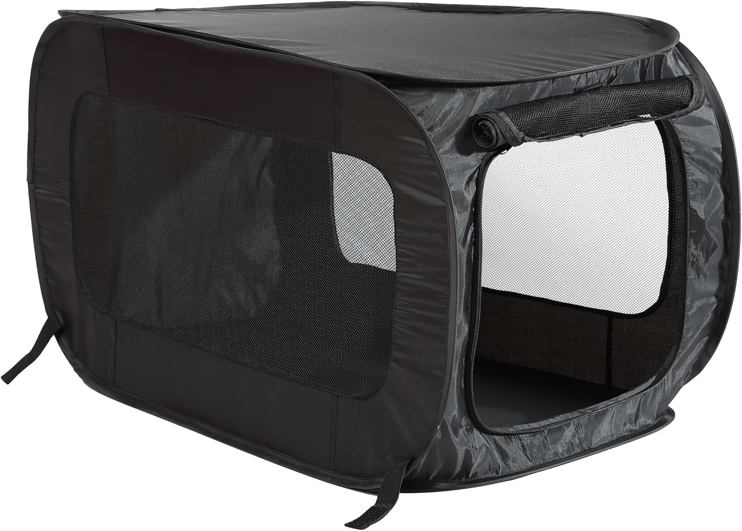 Portable Collapsible Pop Up Kennel, 32.5″ L x 19.5″ W x 19.5″ H, Black