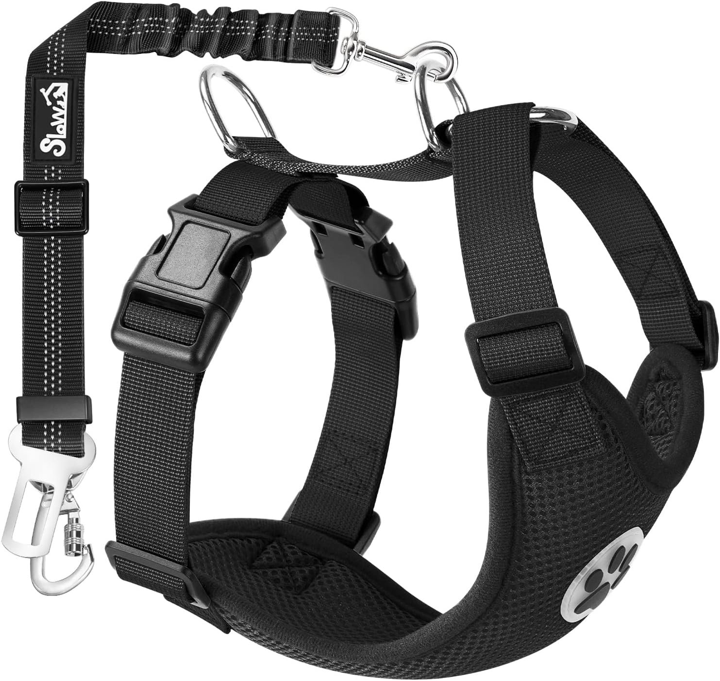 SlowTon Dog Seat Belt Harness for Car, Dog Car Harness & Seatbelt, B L