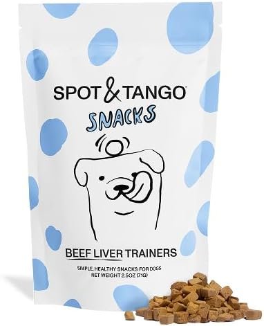 Spot & Tango Beef Liver Dog Training Treats – 100% Beef Liver, Freeze-Dried Dog Snack – Grain & Gluten-Free – for Small, Medium, and Large Dogs – for Puppies Through Seniors