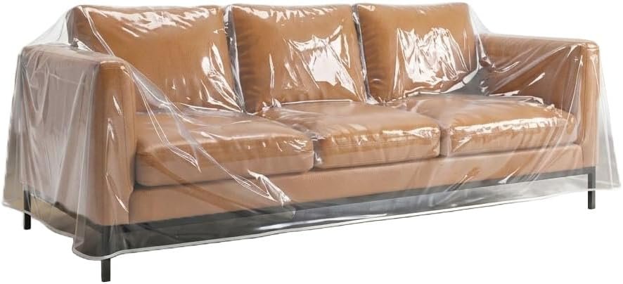 LAMINET Thick Crystal Clear Heavy-Duty Water Resistant Sofa/Couch Cover – Perfect for Protection Against CAT/Dog Clawing, Kids and Grandkids- Sofa – 42″ BH x 18″ FH x 96”W x 40”D