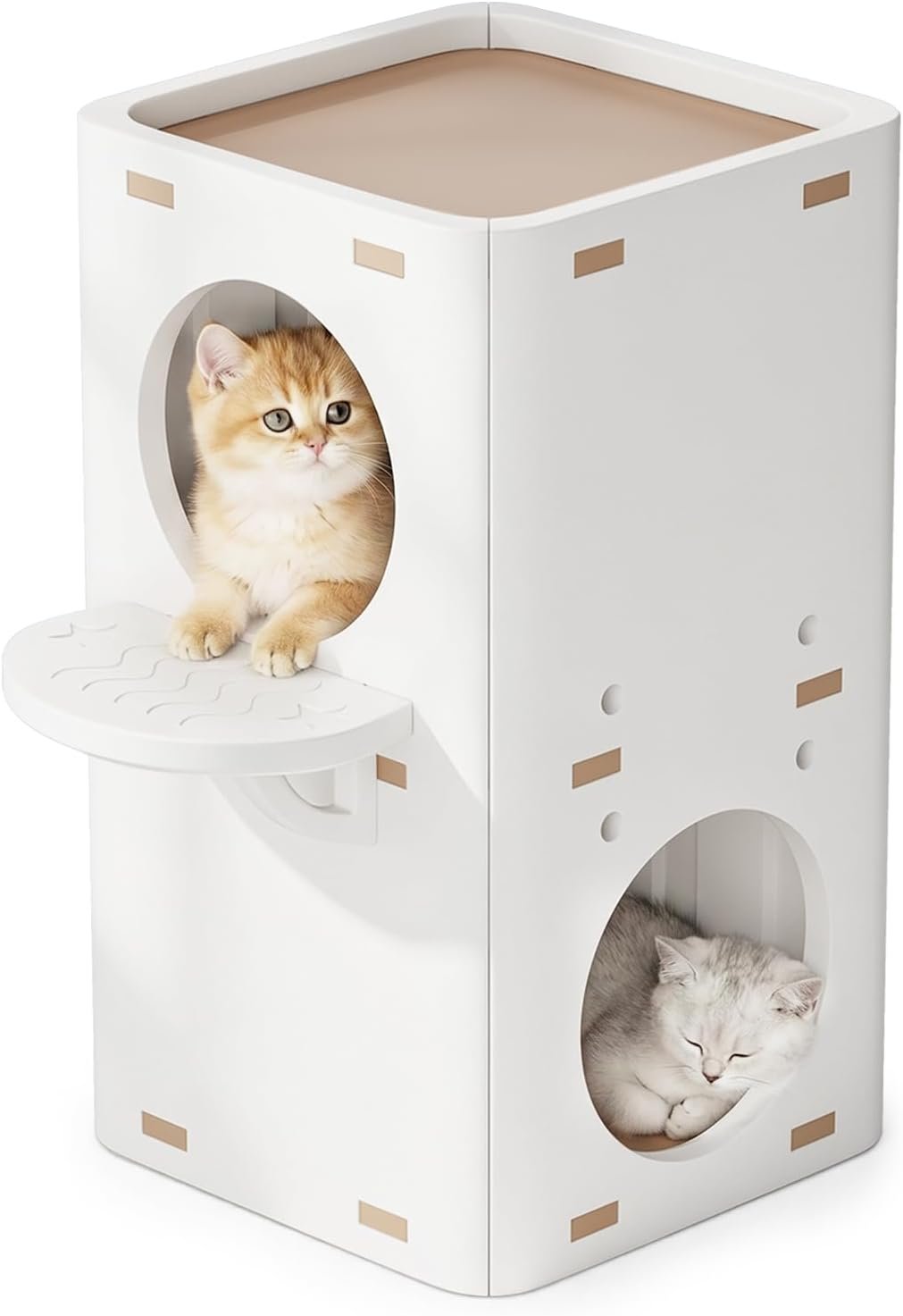 FDW 2-Storey HDPE Cat House Tower Multi Level Condo 19.7″ x 13.9″ x 24.5″