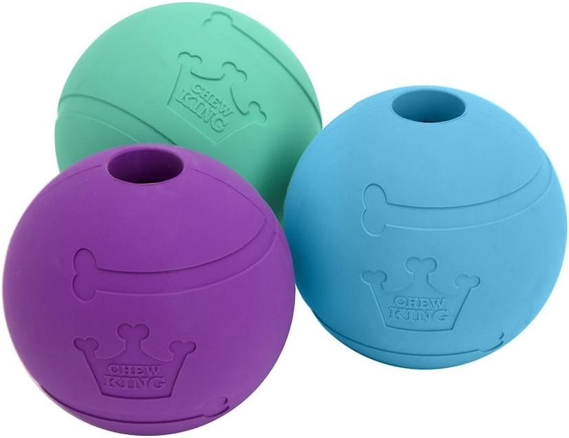 Chew King Fetch Balls Extremely Durable Natural Rubber Toy Pack of 3 – 3 inch Balls (CM-0263-CS01)