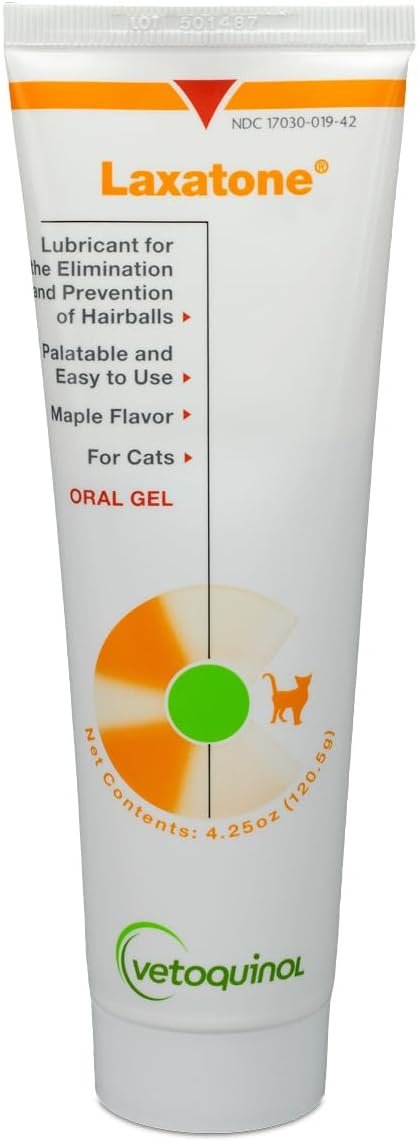 Vetoquinol Laxatone – Hairball Gel for Cats – Gentle Oral Lubricant for Everyday Use – Well-Flavored Hairball Remedy – Easy-to-Use Pet Care Essentials – 4.25 Ounce