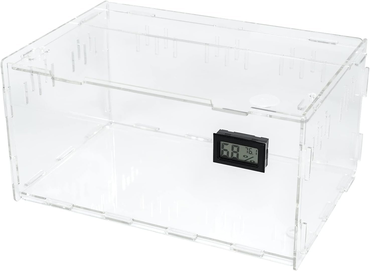 BETAZOOER Acrylic Reptile Terrarium Breeding Tank Enclosure 11.4″x7.7″x5.9″
