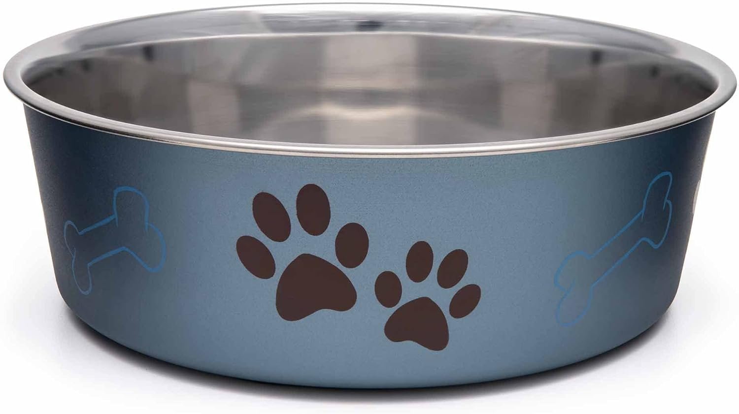 Loving Pets Bella Dog Bowls- Stainless Steel Dog & Cat Bowls – Spill Proof Dog Food Bowl, Cat Bowl, Puppy Essentials & Pet Supplies Great for Home & Travel (Medium 20-35 lbs, Blueberry)