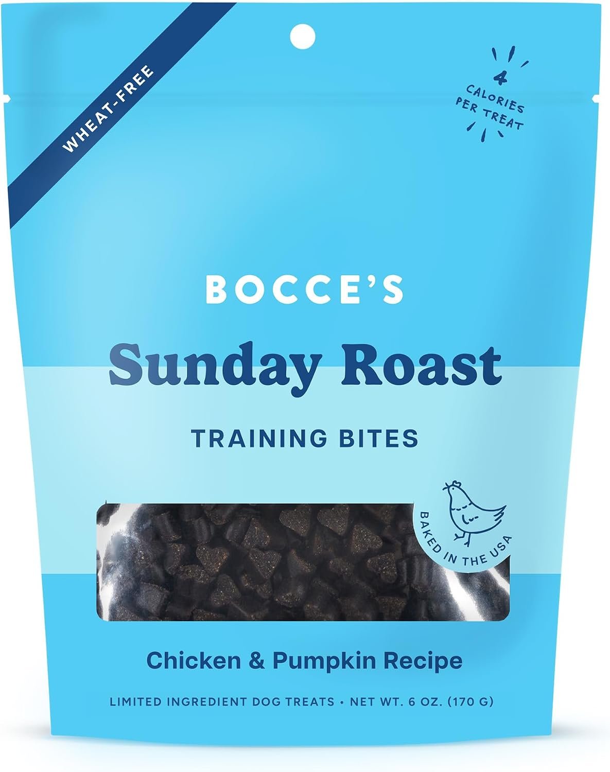 Bocce’s Bakery Sunday Roast Dog Training Treats, Chicken & Pumpkin (6 oz)