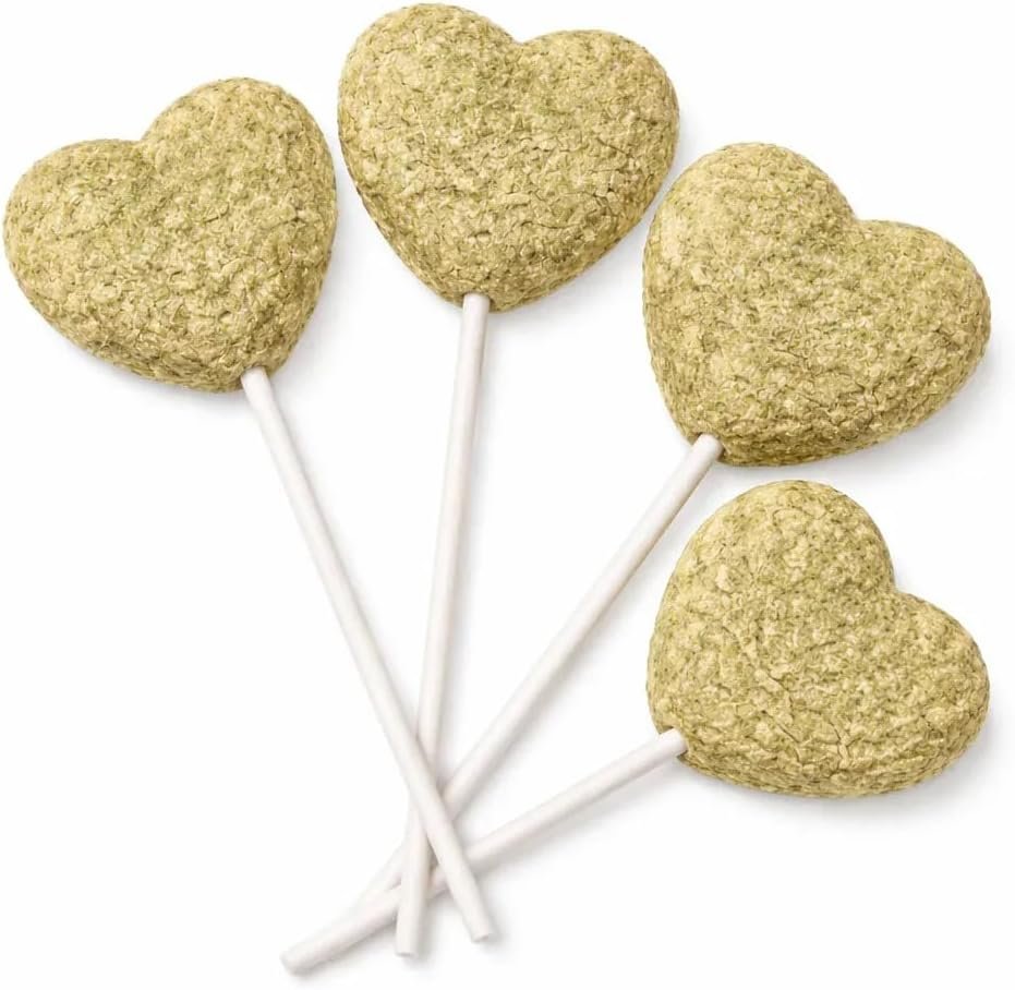 Cat Lollipop Treats Catnip Flavor – 4 Pops – Freeze Dried Suckers on a Stick High Protein Heart Shaped Catnip Lollipops for Cats Lickable Cat Treats Kitten Treats Cat Snacks Popsicle Birthday Gift