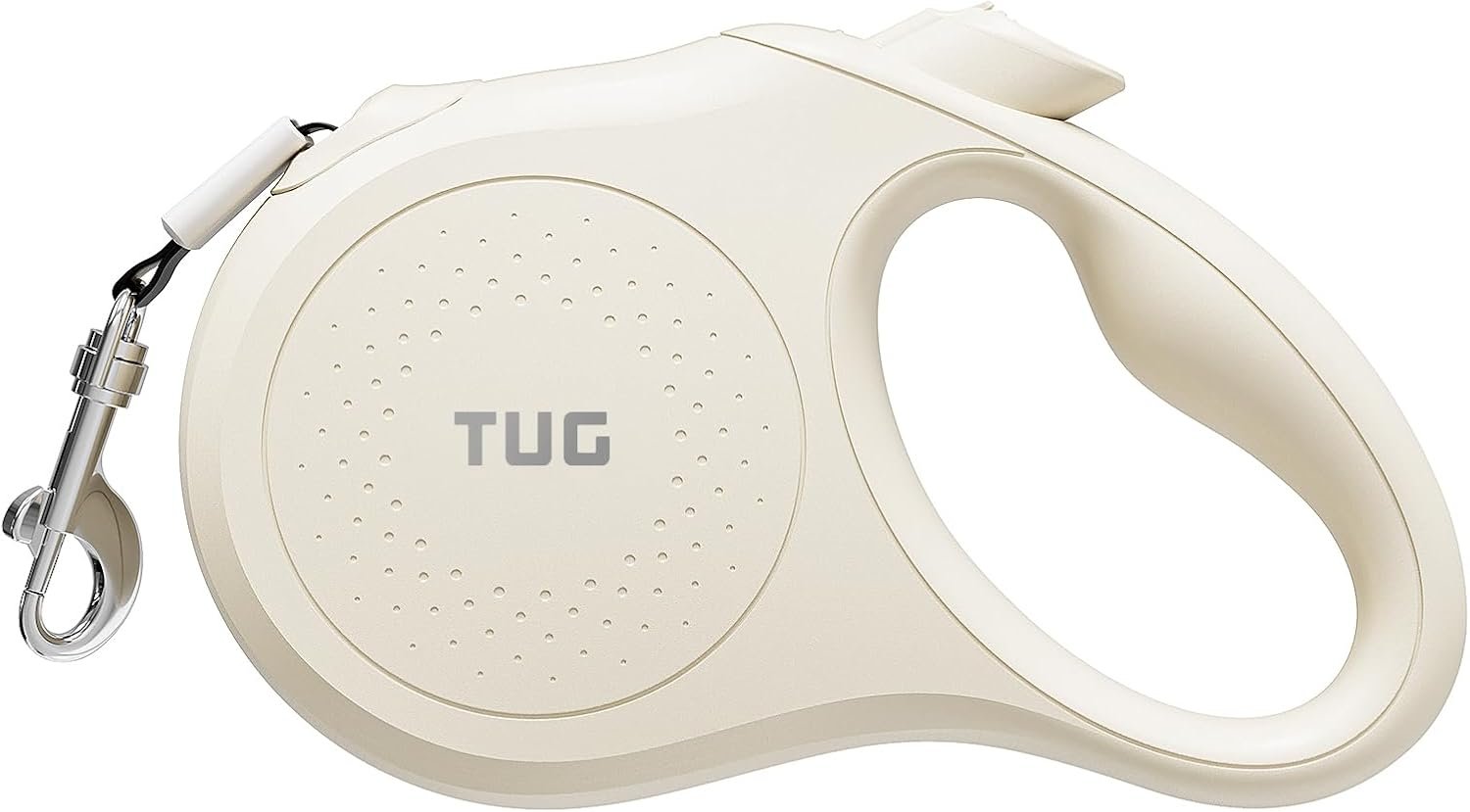 TUG Quest Retractable Dog Leash | 360° Tangle-Free | 16 ft Tape (S, Cream)