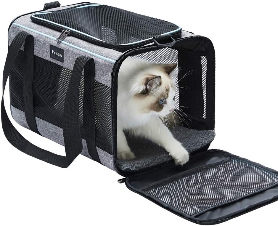 Vceoa 19″x12″x12″ Pet Carrier for Cats