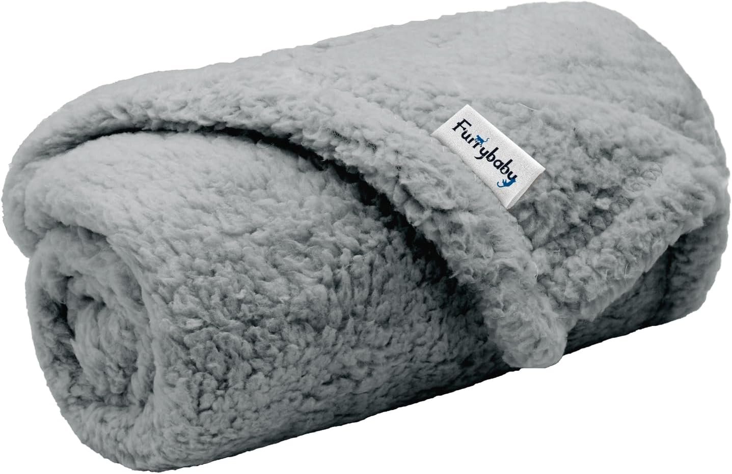 furrybaby Pet Blanket, Soft Warm Sherpa Fleece Bed Blanket for Small Pets