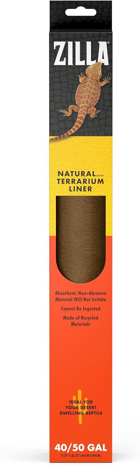 Zilla Reptile Bedding Substrate Floor Liner Brown 17.25″x35.25″, Functional