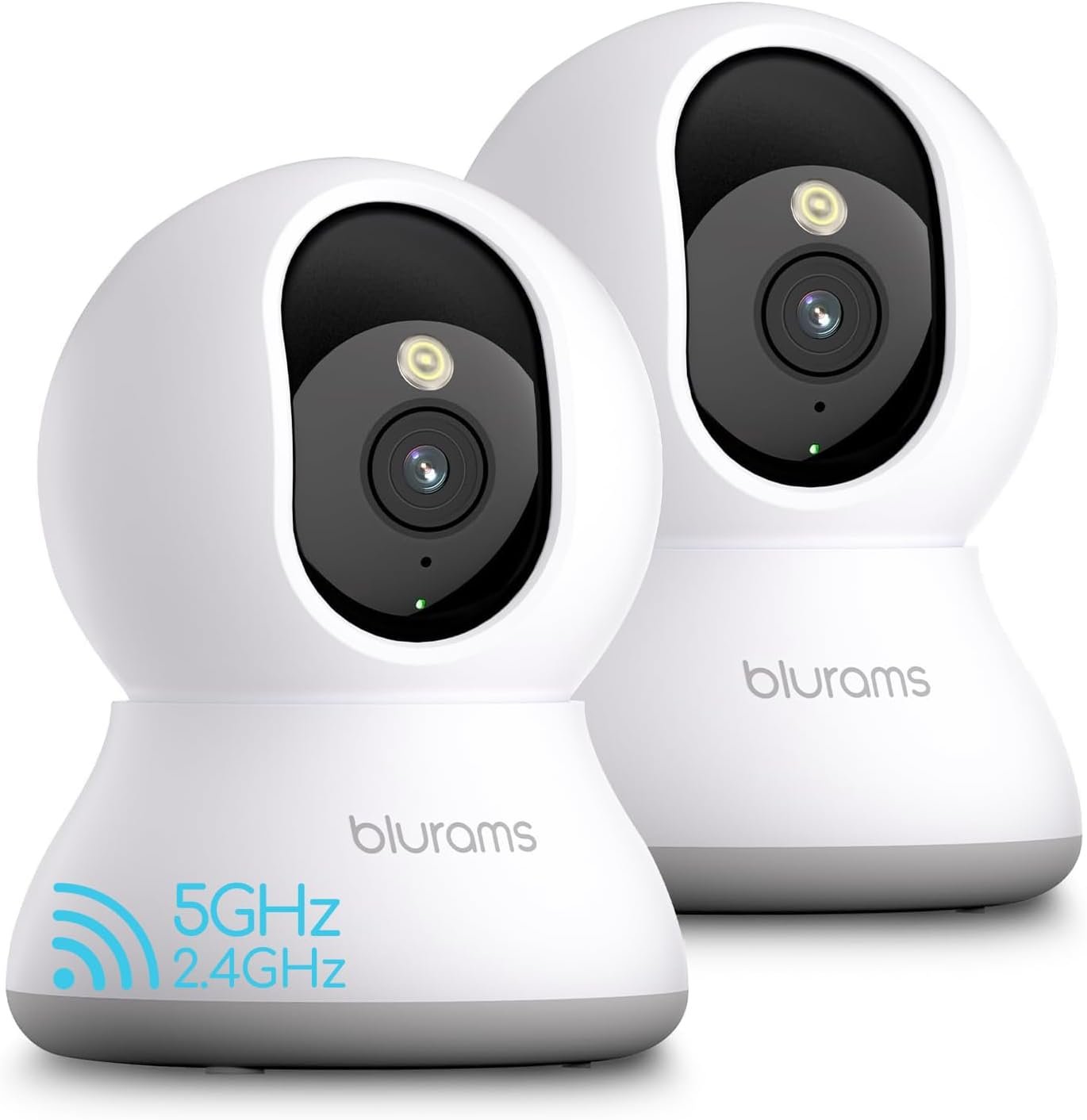 blurams 5G Cameras for Home Security, 360° PTZ Pet/Dog Indoor Camera, 2Pack