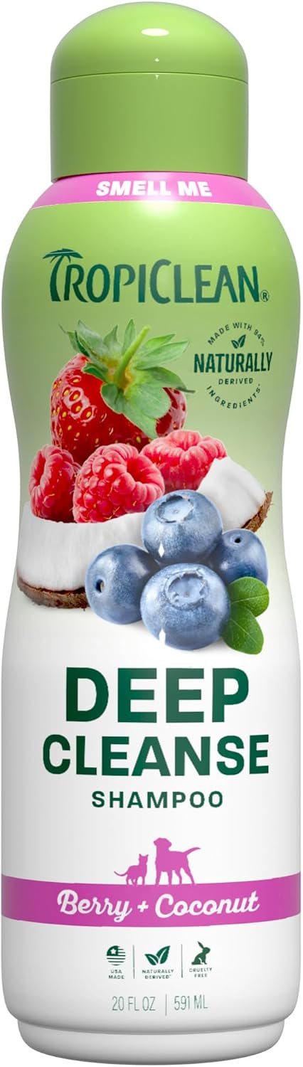 TropiClean Deodorizing Dog Shampoo, Berry & Coconut Scent, 20oz