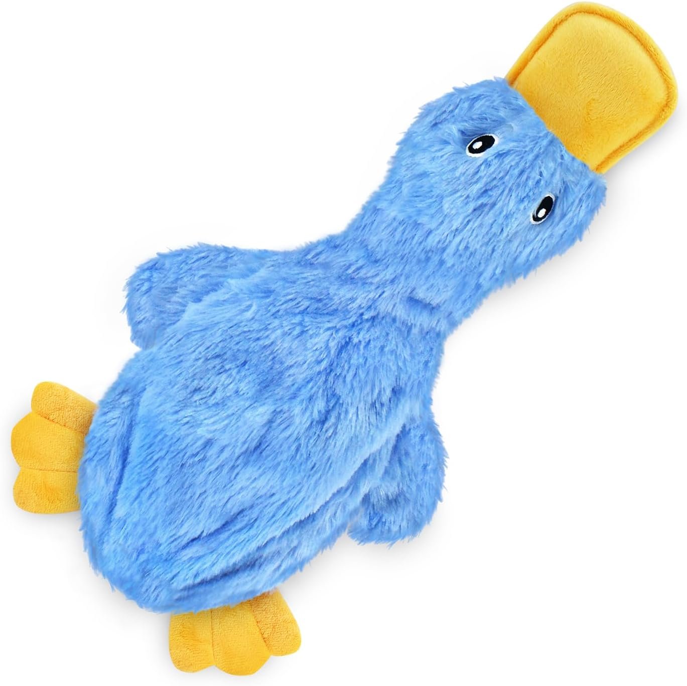 Best Pet Supplies Interactive Squeaky Dog Toy – Crinkle Duck, Blue | Stuffing Free Body, Soft, Squeaks & Crinkles, No Mess, Perfect for Moderate Chewers, Toss and Fetch Play