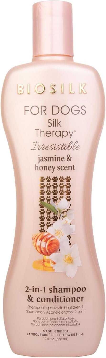 BioSilk Irresistible Dog Shampoo and Conditioner, Jasmine Honey, 12 Fl Oz
