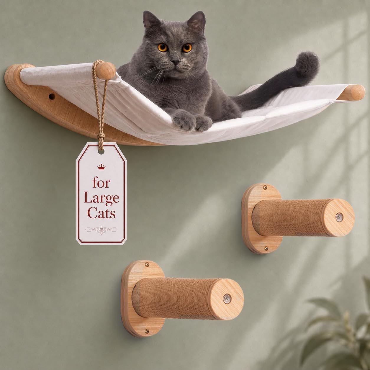 7 Ruby Road Cat Wall Hammock with 2 Steps for Large Cats