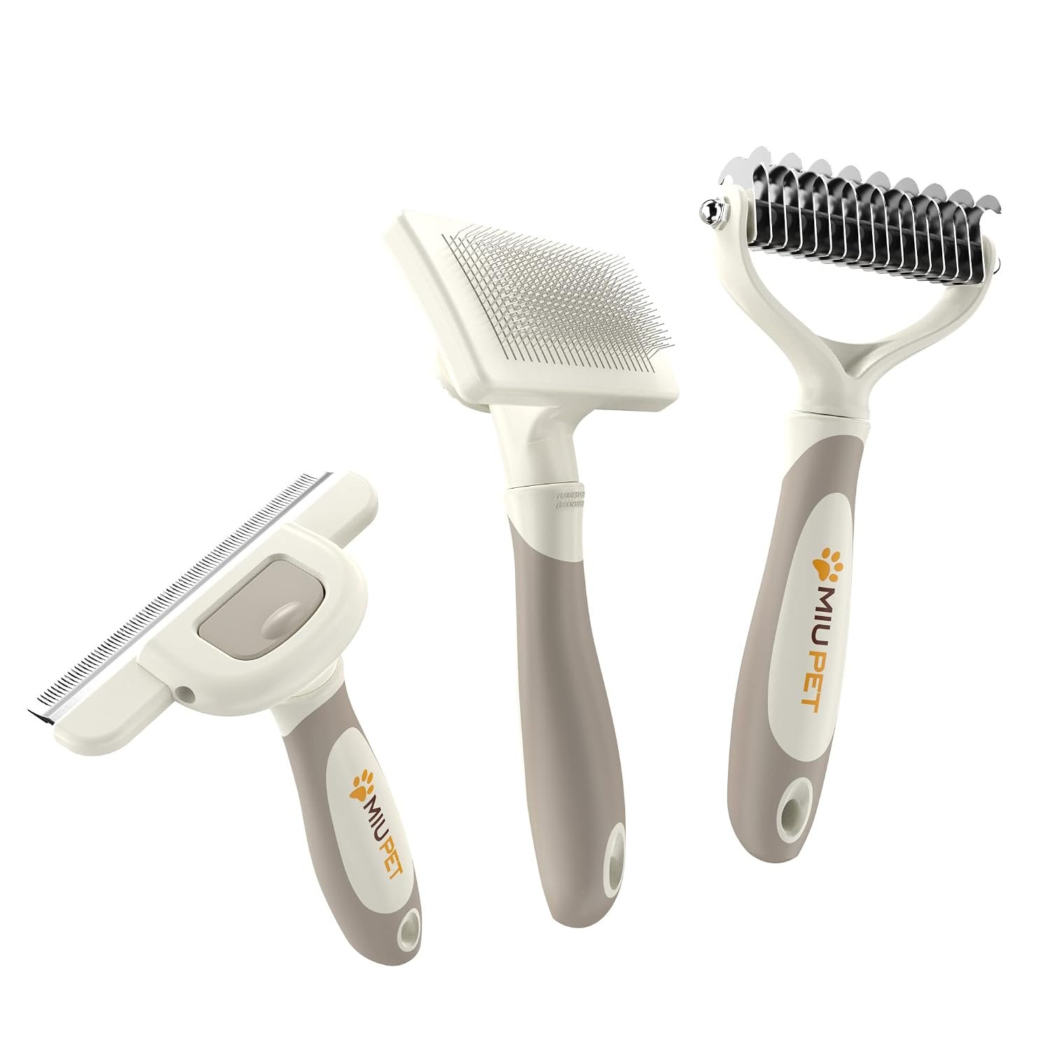 Professional Deshedding Dog Brush Grooming Kits, for Long-Haired Dogs and Cats – Dog Deshedding Brush and Slicker Brush Set 3 in 1 Gift Box for Long Hair Pets like Golden Retriever