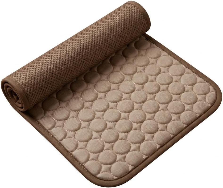 Pawlabs Cooling Mat, Reusable Cooling Pad for Dogs, Gray, Medium | No Freeze Needed, Self-Cooling Dog Pad, Washable, Portable for Crate, Bed, Car, Home & Outdoor Use(L-Coffee-Colored)