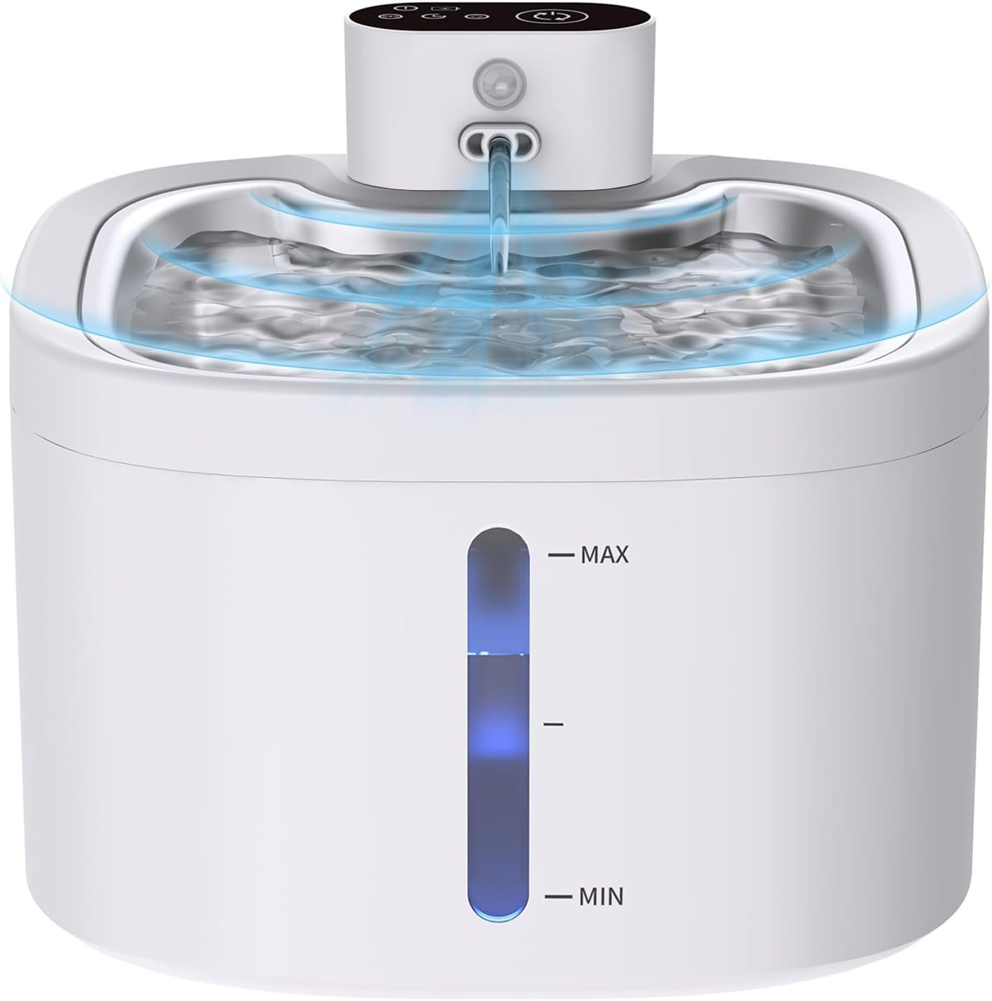 Cat Water Fountain Wireless: 118oz/3.5L Battery Operated Pet Water Fountain for Cats Indoor with Motion Sensor, Quiet Automatic Fountain with Stainless Steel Tray(2Filters)