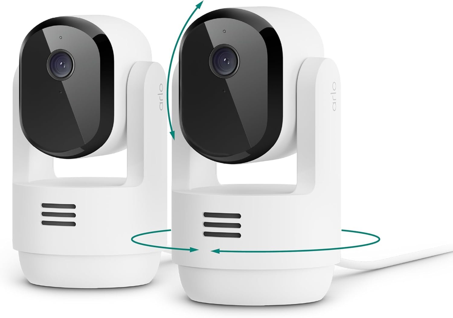 Arlo Essential Indoor Pan Tilt Zoom Security Camera 2K Wired – 2-Cam