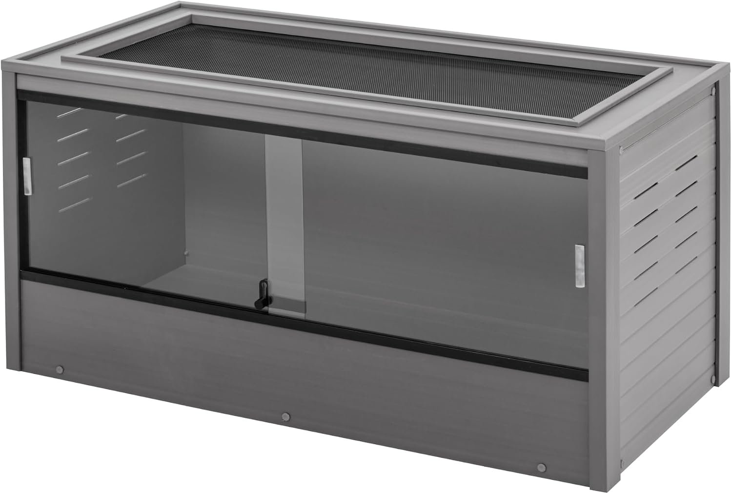 New Age Pet ECOFLEX 48″ Wide Large Reptile Habitat, Mojave Lounge for Snakes, Tortoises & Lizards in Maple, Black & Grey, Easy Assembly, Sliding Glass Doors & Mesh Top