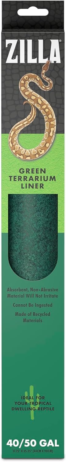 Zilla Reptile Carpet Terrarium Floor Liner, Green, 10G, 17.25 x 35.25