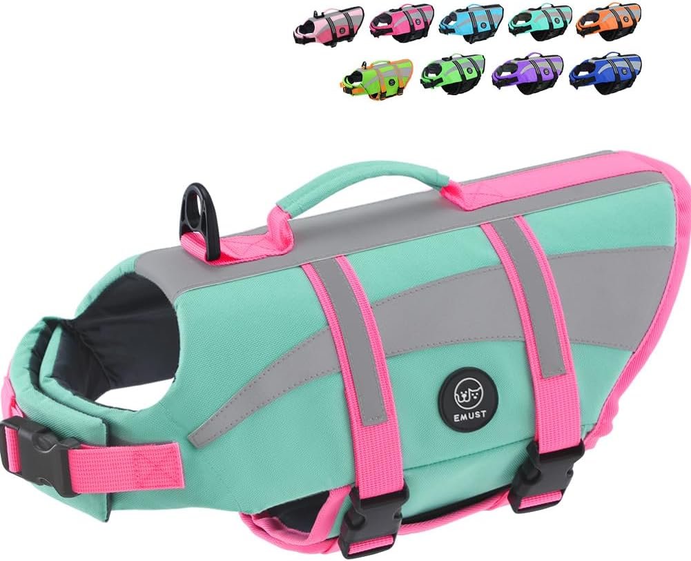 EMUST Dog Life Jacket, High Flotation Sports Style Life Vests for Dogs