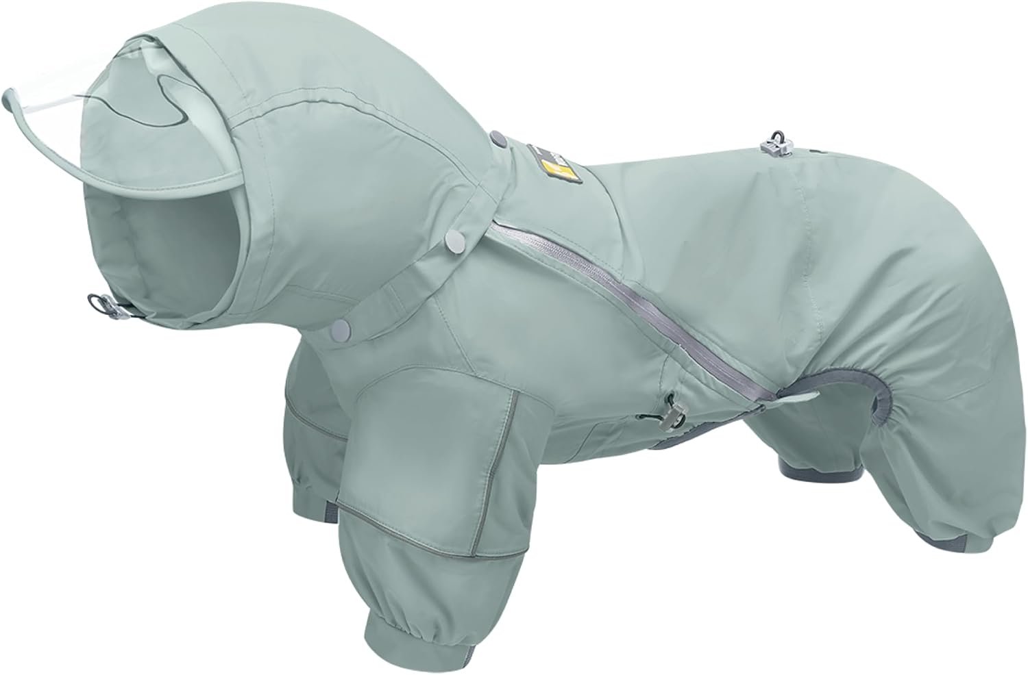 WOOFO Full-Coverage Dog Raincoat, Lightweight, Comfortable, Adjustable & Easy to Wear Dog Rain Jacket, Detachable Cap, Reflective Strip (Mint, Large)
