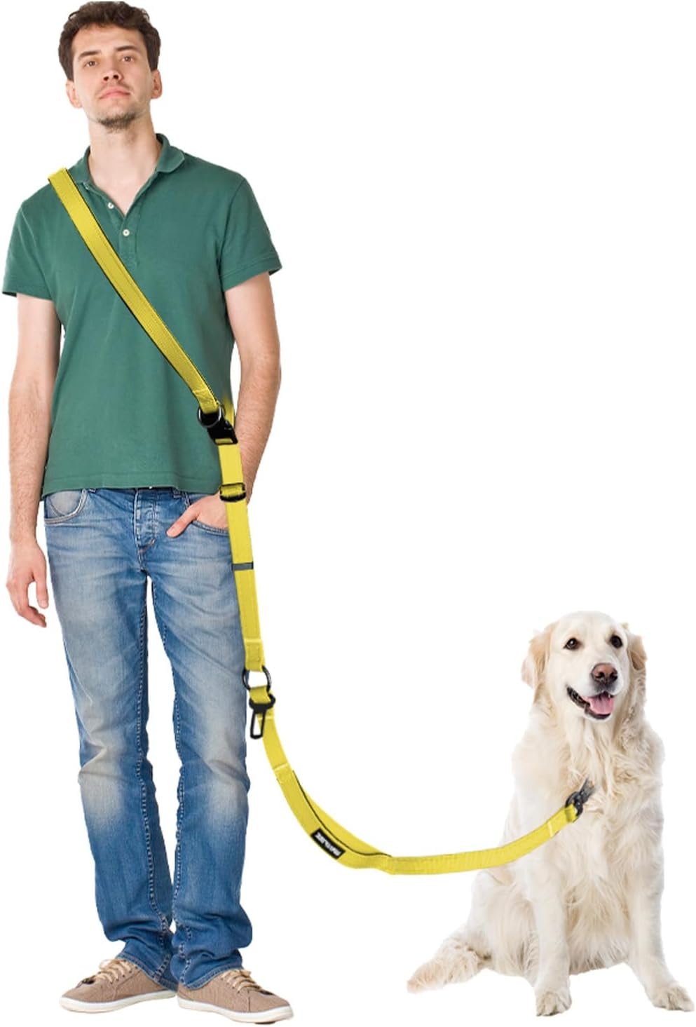 Hands Free Dog Leash & Car Seatbelt Set, Crossbody Leash for Dog Walking