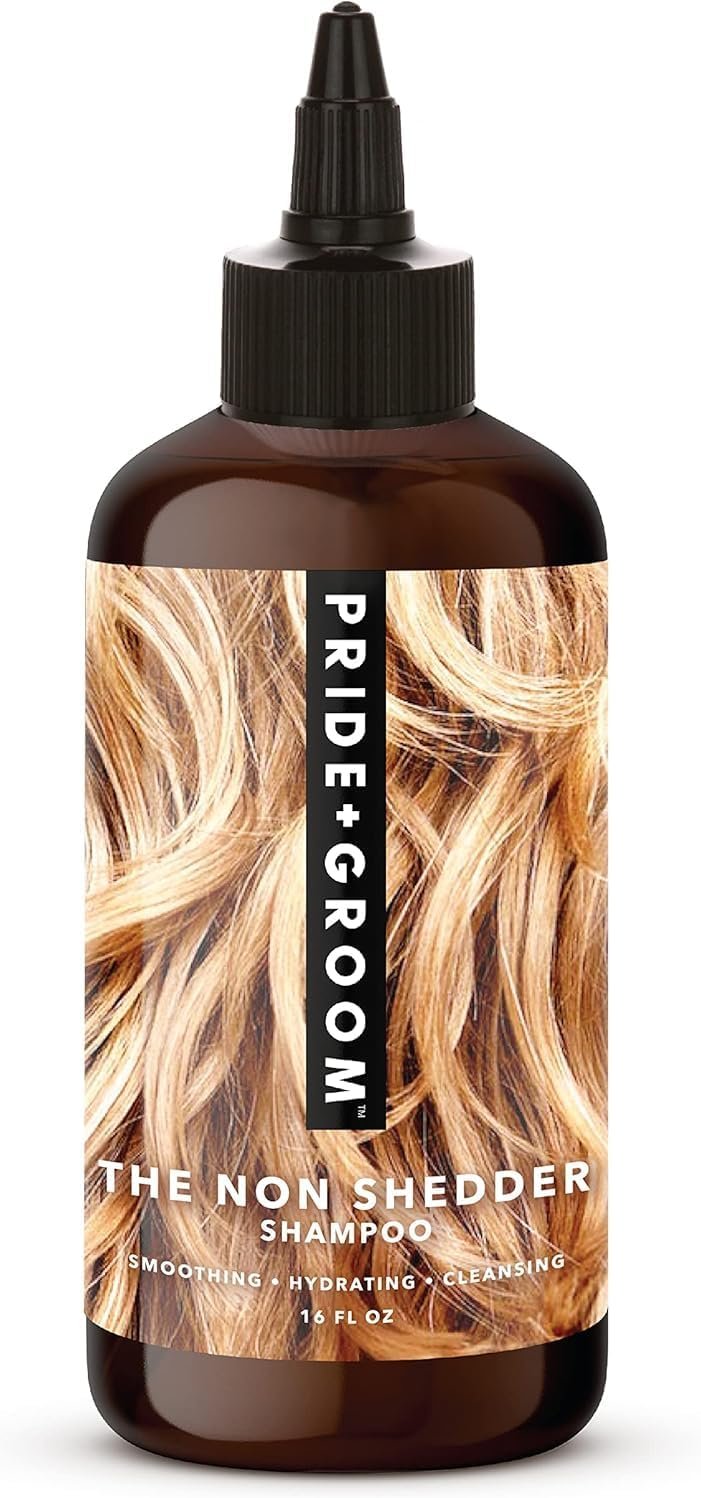 Pride and Groom The Non Shedder | Dog Grooming Shampoo for Doodles and Dogs that Do Not Shed | Tearless All Natural Body Wash with Coat-Specific Ingredients that Enhance Shine – 16oz
