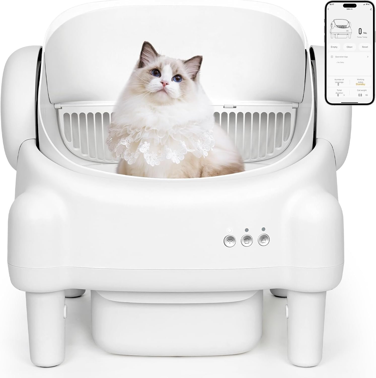 Paruuntys Automatic Litter Box,Safety Sensor,App Control,Open-top Design