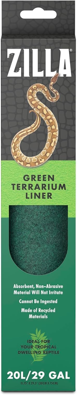Zilla Reptile Carpet Terrarium Floor Liner, Green, 10G, 11.75 x 29.5