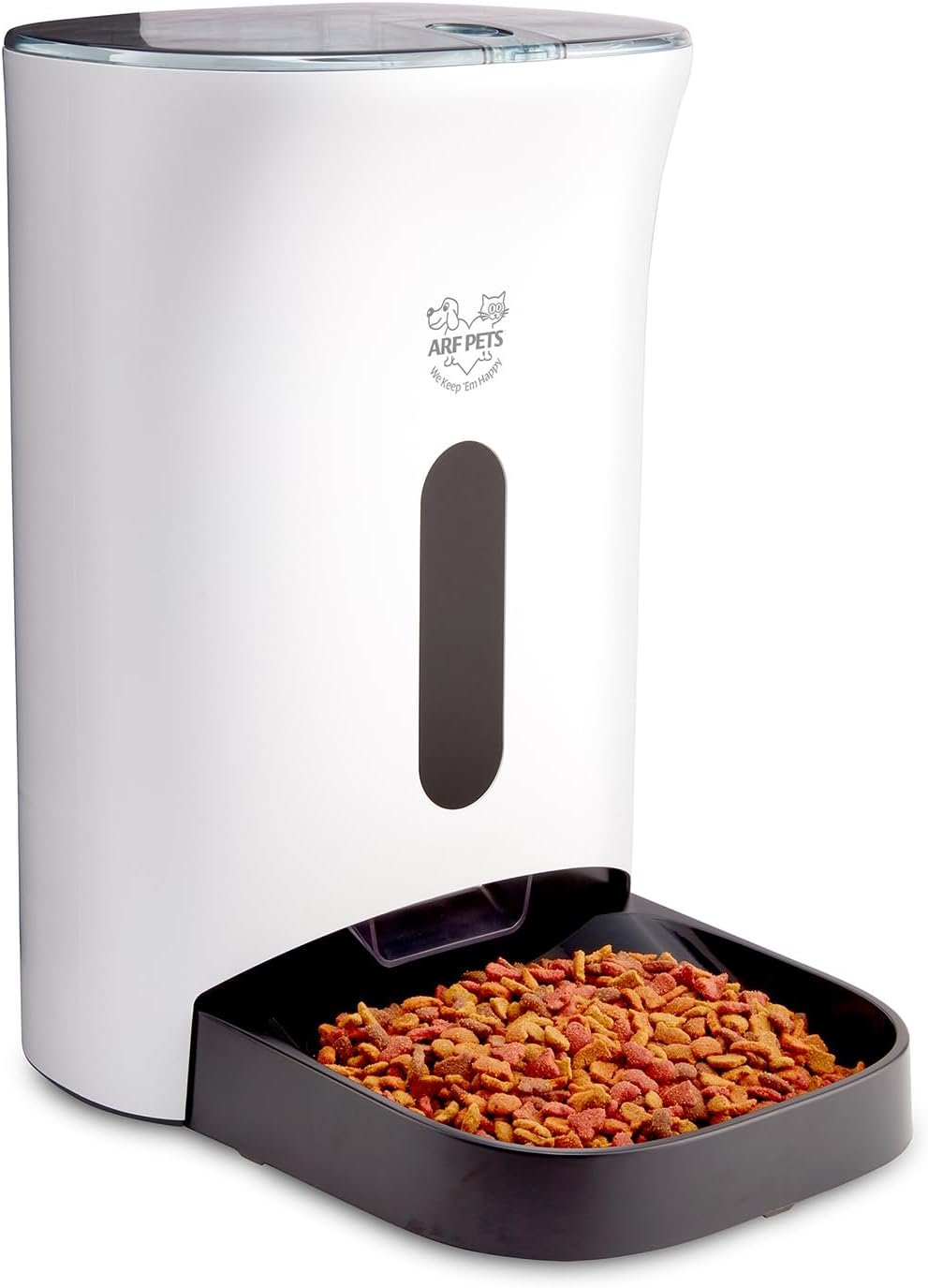 Arf Pets Automatic Pet Feeder Food Dispenser for Dogs, Cats & Small Animals – Features Distribution Alarms, Portion Control & Voice Recording – Timer Programmable Up to 4 Meals a Day