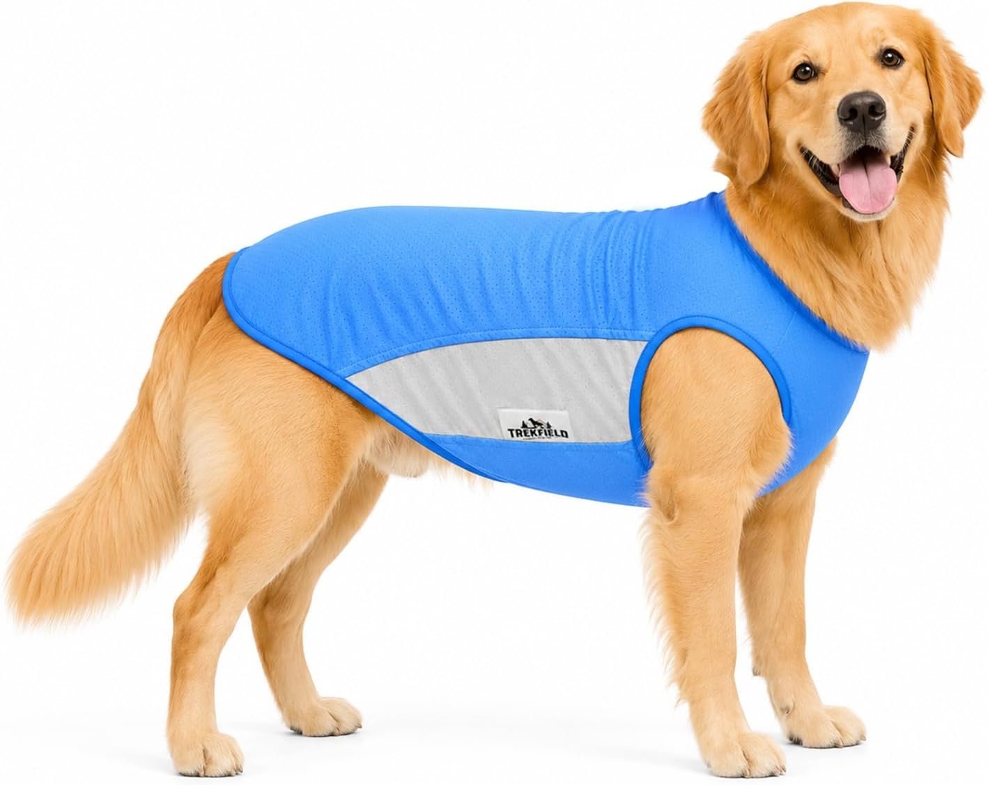 Dog Cooling Vest for Hot Weather，Dual-Layer Water-Holding Side Panels Dog Cooling Shirt, Lightweight Breathable Summer Vest for Walking, Hiking, Beach & Outdoor (Blue, XL)