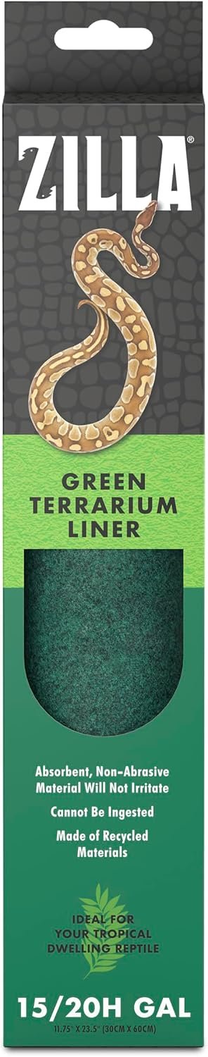 Zilla Reptile Carpet Terrarium Floor Liner, Green, 10G, 11.75 x 23.5