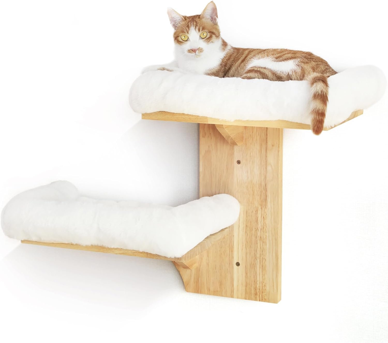 FUKUMARU Cat Wall Shelves, 2 Platform with Soft Cushion Perch