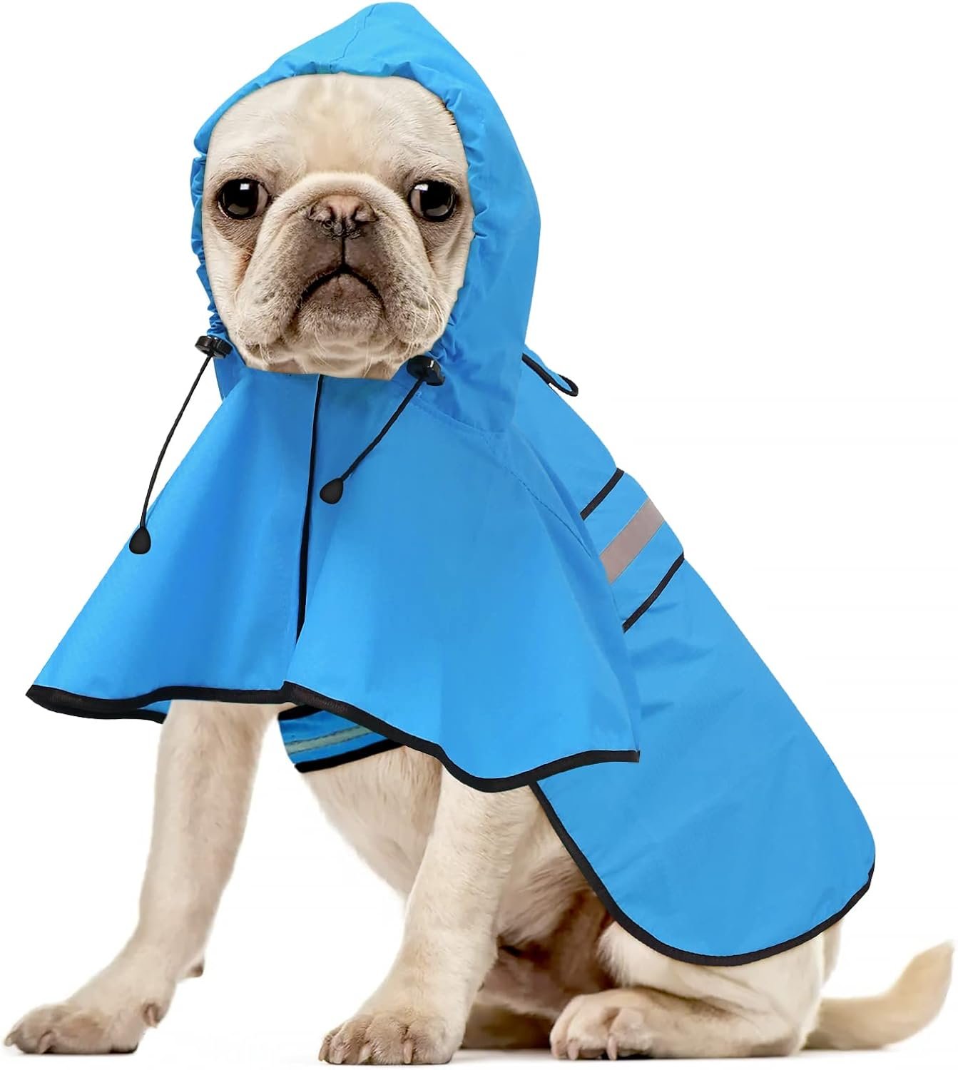 Waterproof Reflective Dog Rain Coat – Adjustable Puppy Rain Jacket Poncho, Lightweight Dog Hooded Pet Raincoat for Small to X- Large Dogs and Puppies (Blue, Medium)