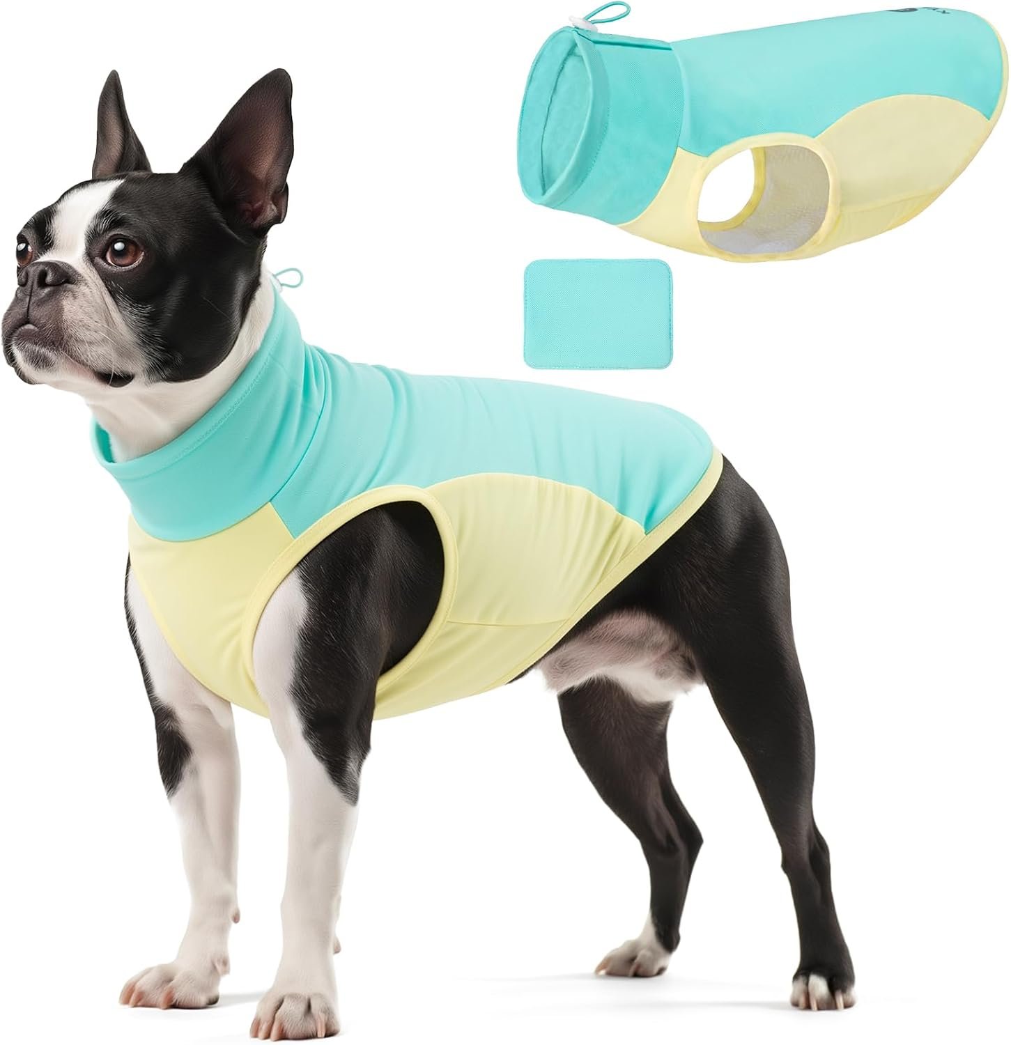 KYEESE Dog Cooling Vest, Lightweight Shirt with Insert Cooling Pad, Sun Protection Summer Heat Relief Outfit for Dogs, Reflective Dog Clothes for Outdoor Walking, Blue, M