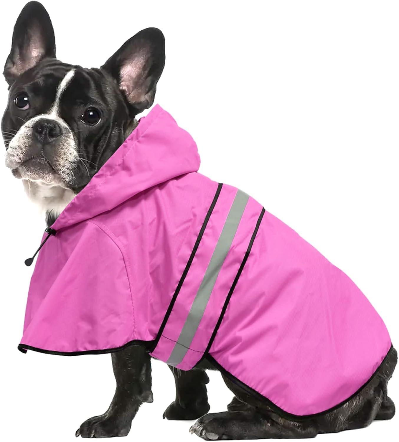 Waterproof Dog Rain Coat – Reflective Adjustable Pet Raincoat Jacket, Lightweight Dog Hooded Poncho Raincoats for Small to X- Large Dogs and Puppies (Pink, Medium)