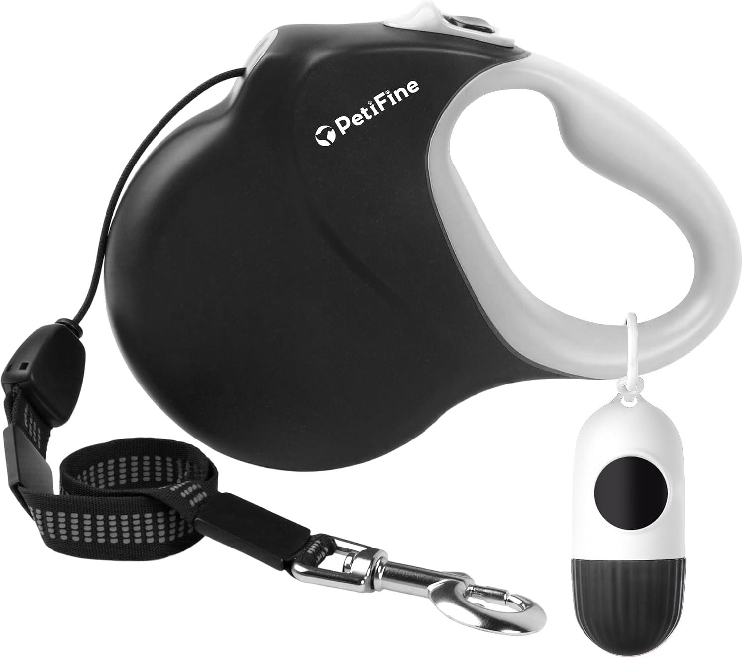PetiFine 30FT Retractable Dog Leash with Poop Dispenser for Large Dogs 50kg