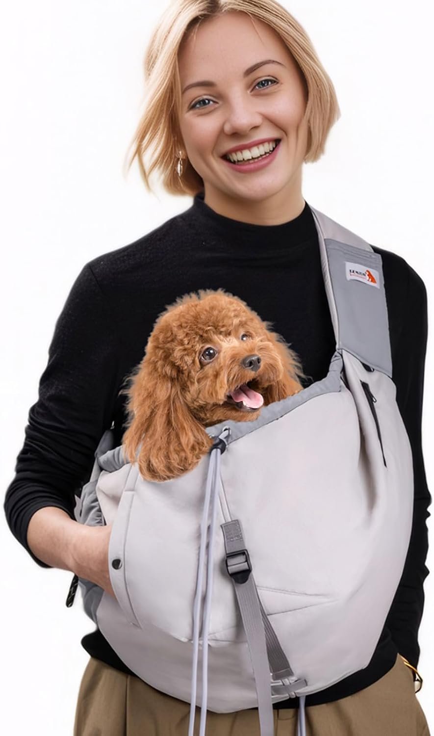 Dog Carrier Sling, Dog Carriers for Small Dogs Up to 20lbs, Grey