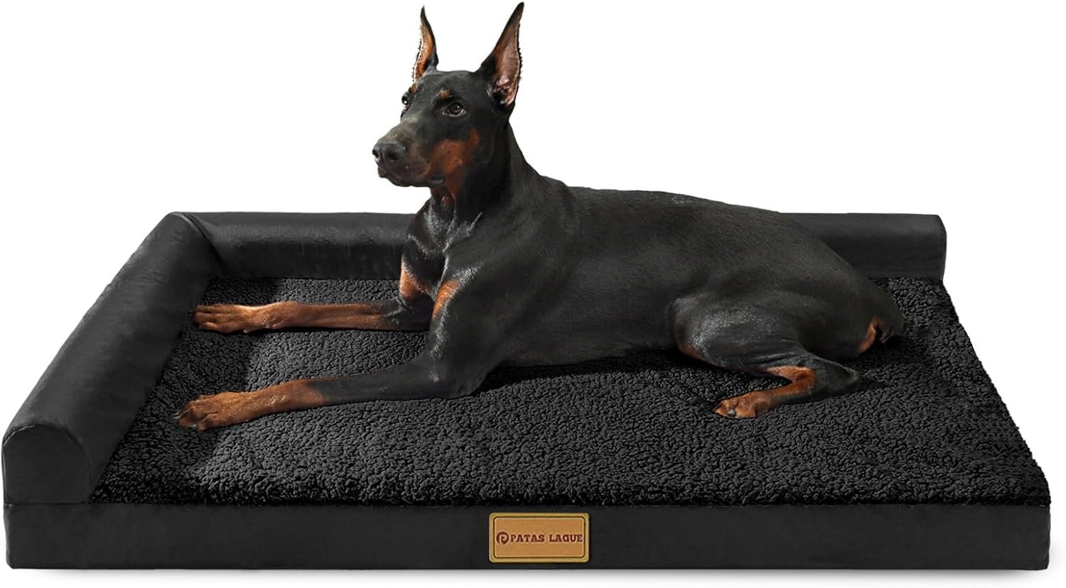 Patas Lague Orthopedic Large Dog Bed Washable Pet Sofa Bed 36”X24” Black