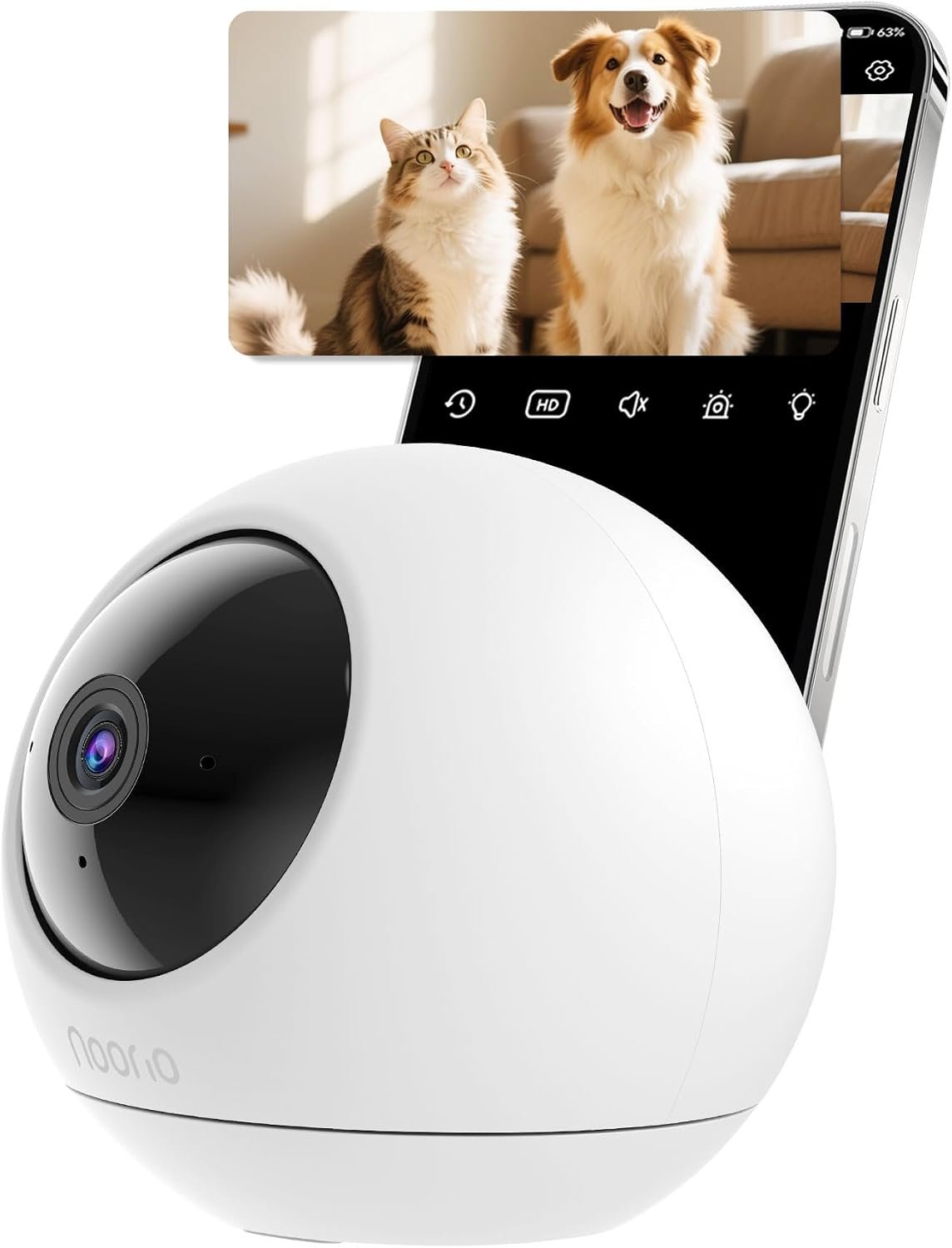 Noorio 2K Indoor Security Camera, Baby & Pet Monitor with 5/2.4 GHz WiFi