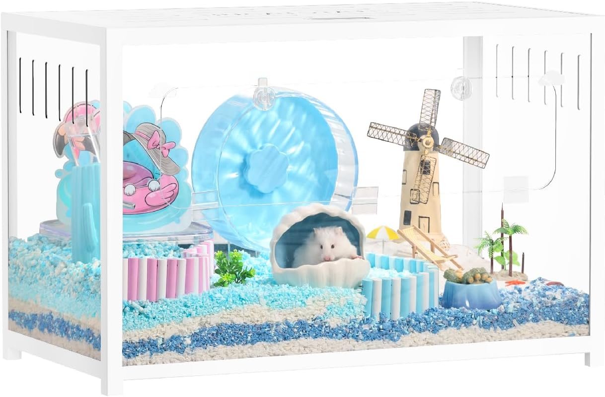 BUCATSTATE Hamster Cage 2.0, Large Hamster Enclosure (31in, White)