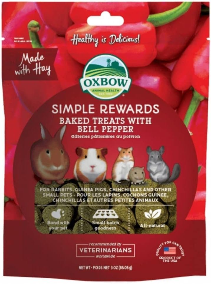 Oxbow Simple Rewards Guinea Pig & Rabbit Treats, Bell Pepper, Baked, 3 oz