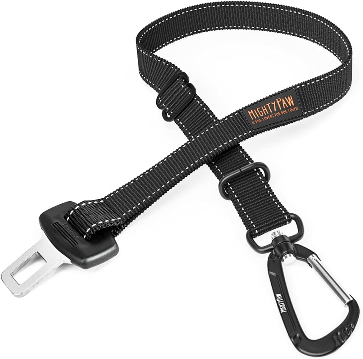 Mighty Paw Dog Seat Belt for Car, Heavy-Duty Aviation Aluminum Carabiner