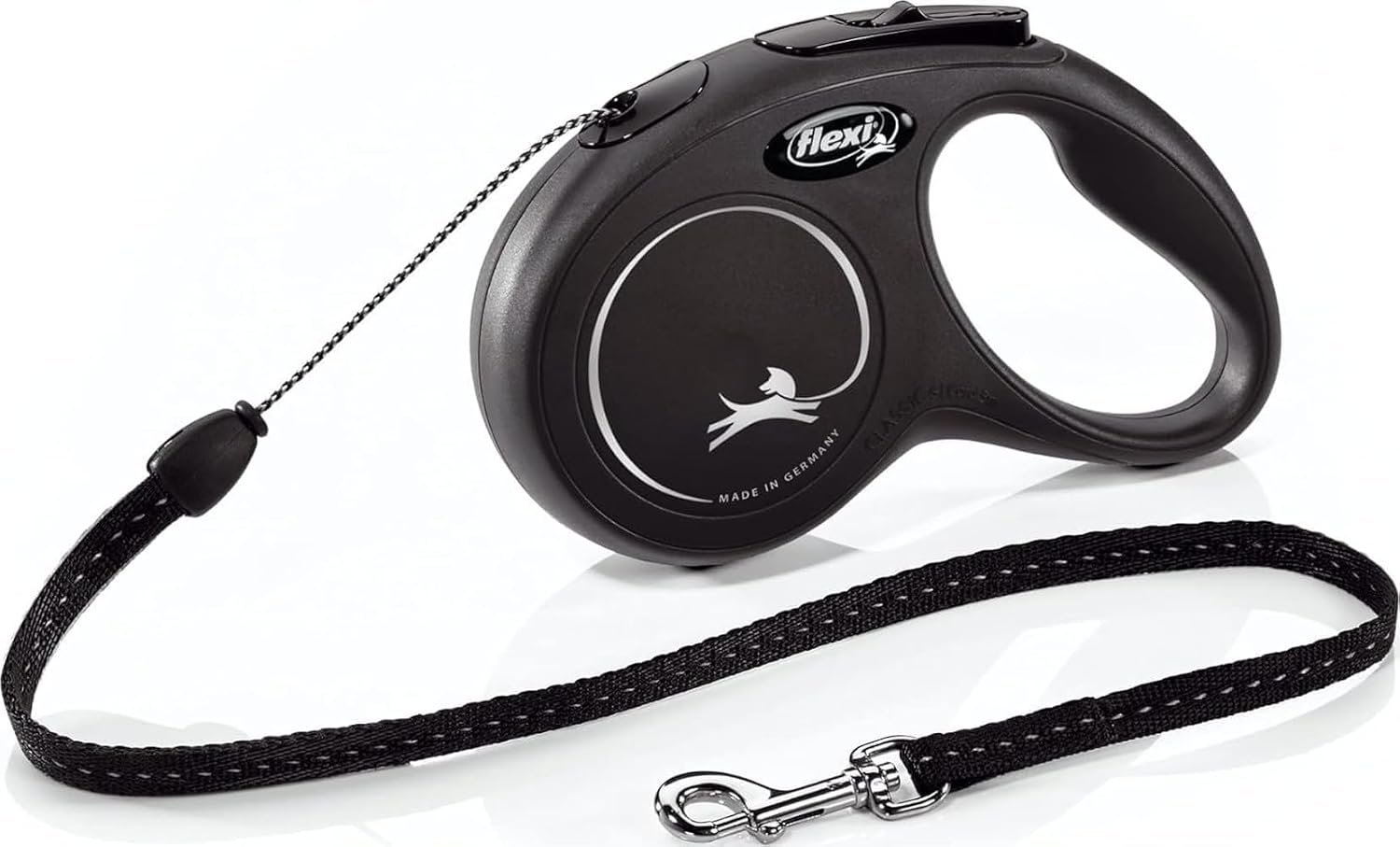 FLEXI® Classic Cord Retractable Dog Leash, Small, 16 ft – Black