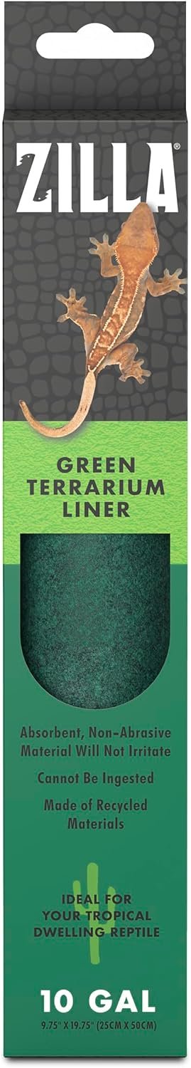 Zilla Reptile Carpet Terrarium Floor Liner, Green, 10G, 9.75 x 19.75
