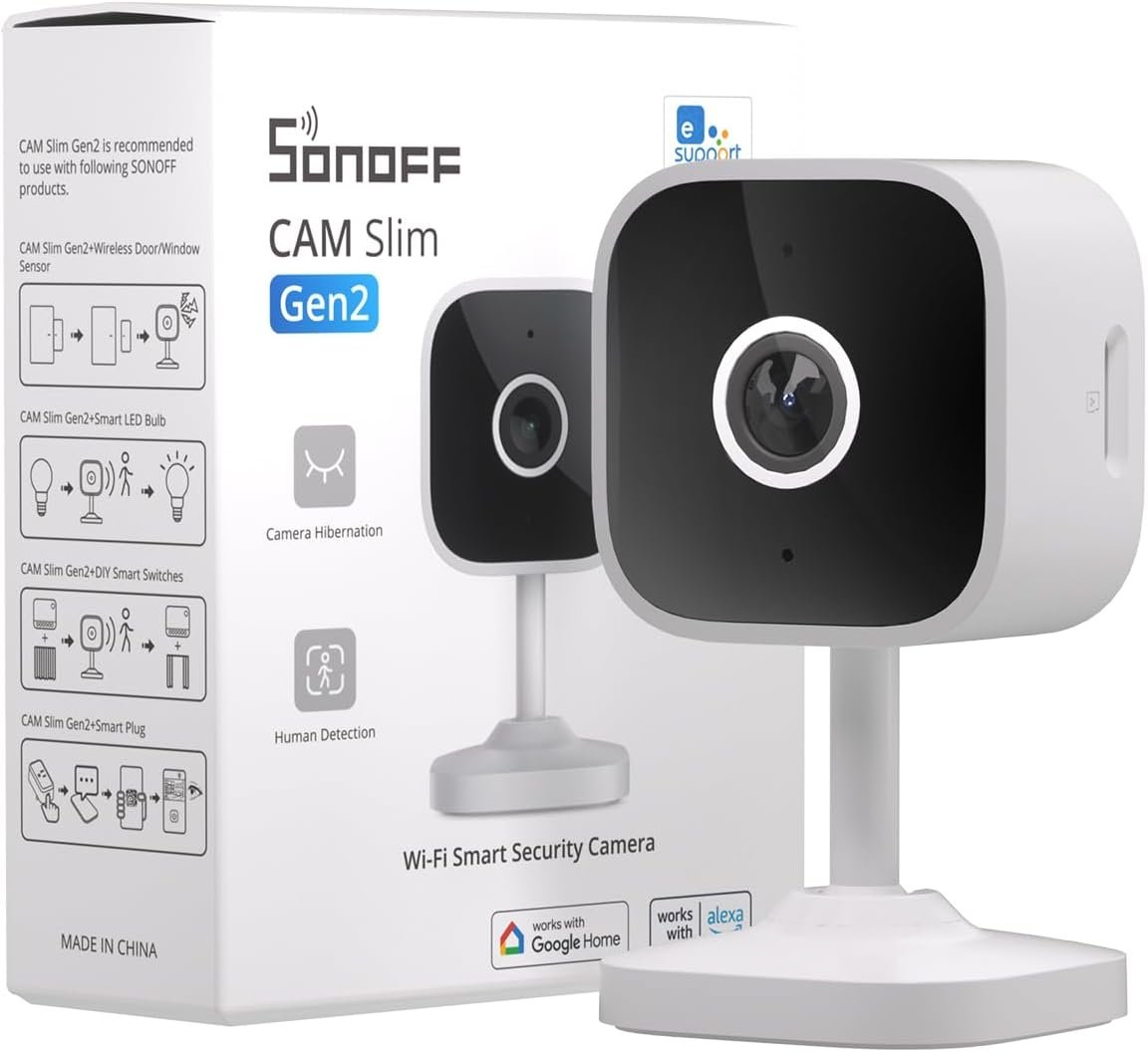 SONOFF Smart Security Camera, CAM-S2 Indoor HD Dog-Camera, Motion Detection for Baby and Pet Monitor