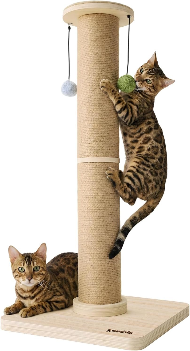 ZOMISIA 35” Tall Cat Scratching Post for Indoor Cats Adults